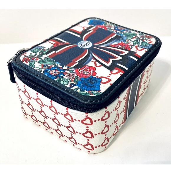 BRIGHTON “Be Your Kind of Beautiful!!” Love Bow Flowers Hearts Zip Jewelry Box - Picture 6 of 6